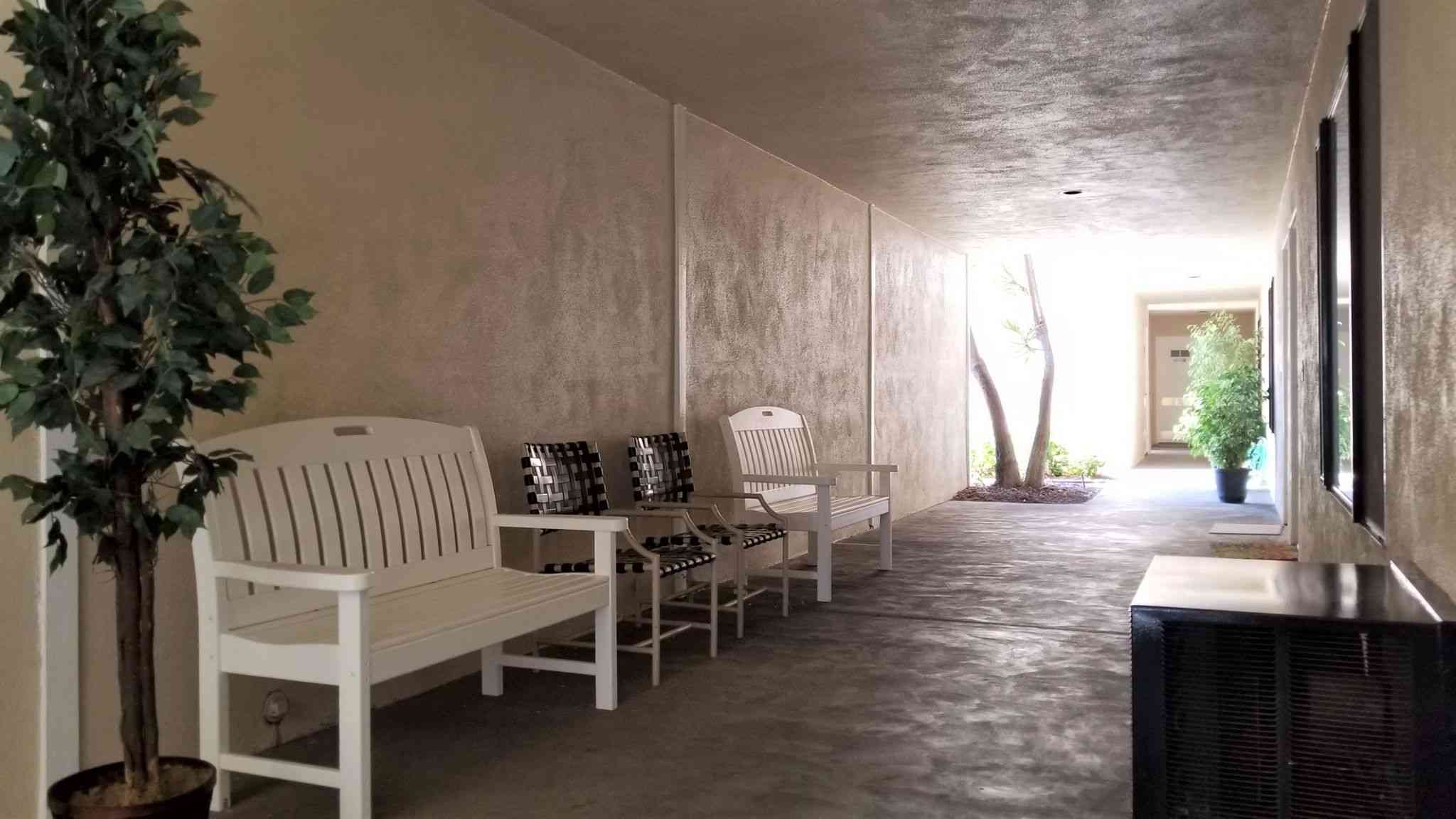covered outdoor seating area for residents