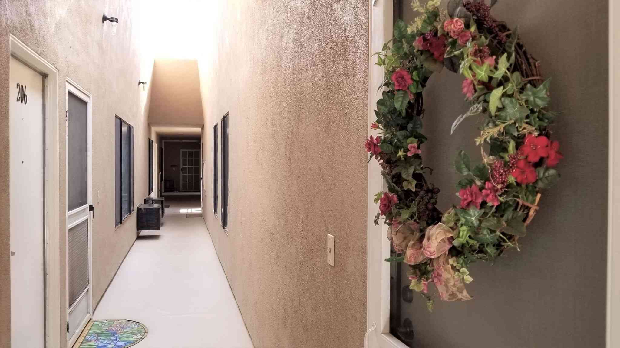 clean and bright residential hallway entry